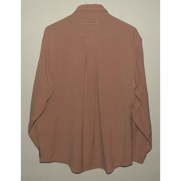 ExOfficio Men’s Medium LS Button Shirt Red Plaid Check Zipper Pockets - Picture 3 of 3